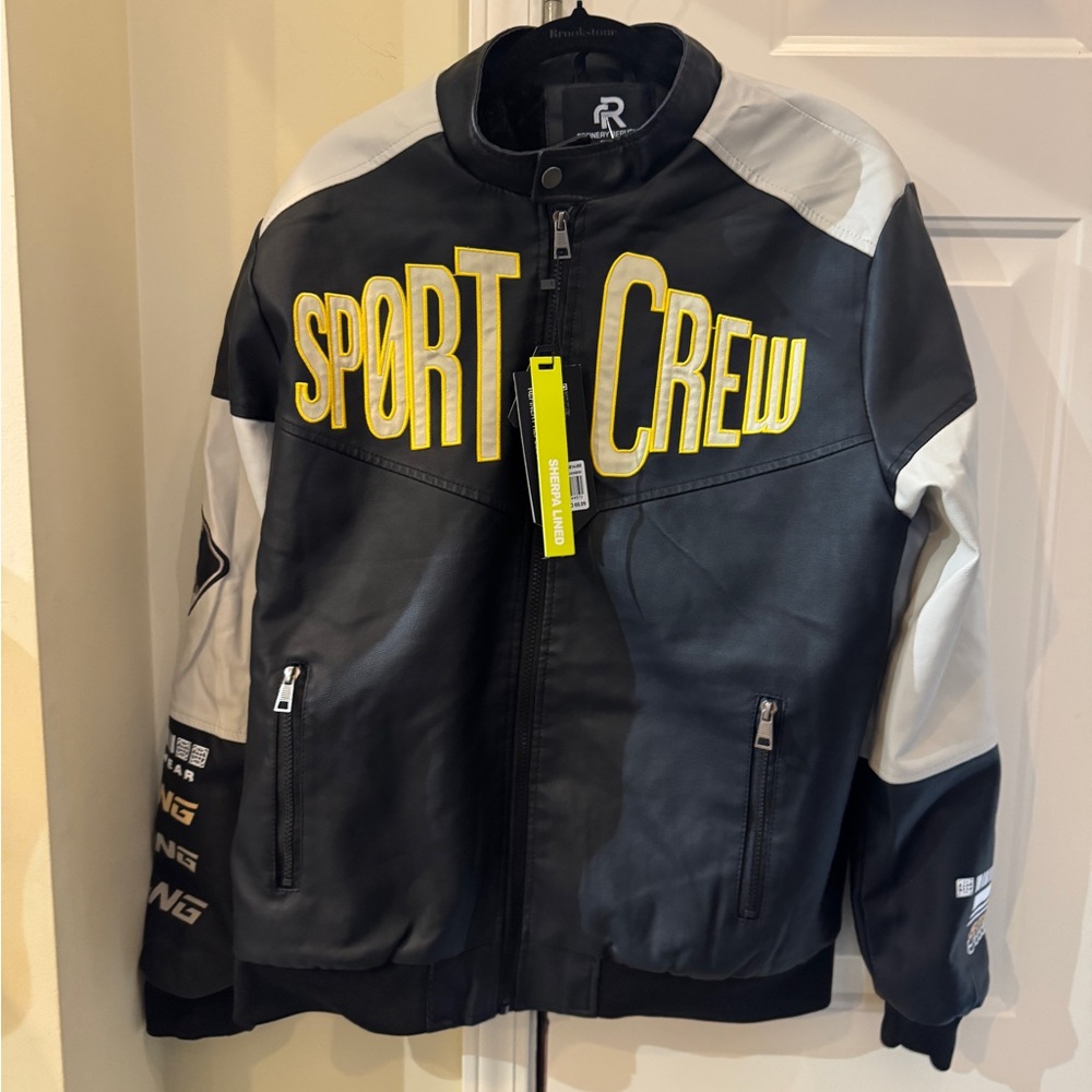 Refinery Republic Black‎ and White Sport Crew Jacket size Medium
